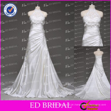 Fotos reais New Arrival A-line Halter Top Ruched Lace Top Wedding Dresses China